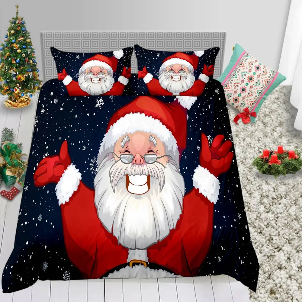 

Thumbedding Santa Series Bedding Set For Christmas Classic Red Duvet Cover 3D Printed King Queen Full Twin Single Bed Set