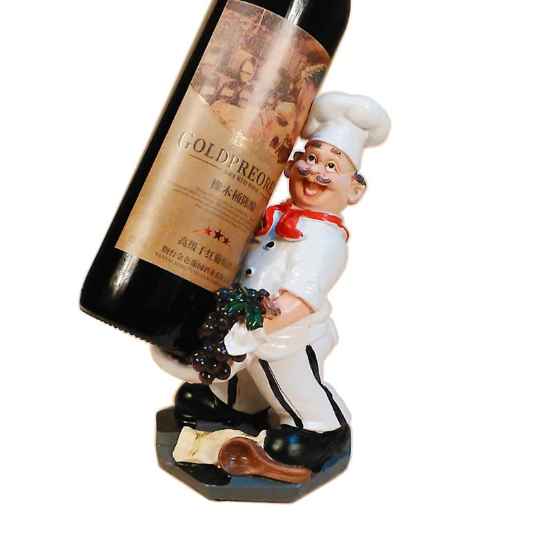 Милый шеф повар подставка для красного вина из смолы статуэтки кухонные