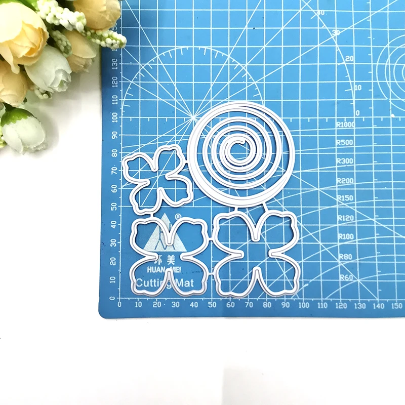 Julyarts 4 шт. цветочные круглые металлические штампованные трафареты для