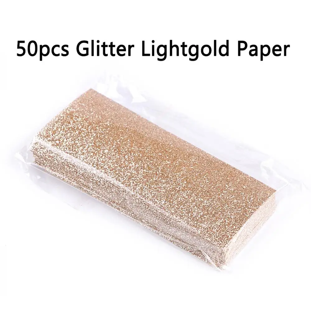 LightGold Paper 50 шт. Блестящий Фон бумага для раздвижной чехол s профессиональная упаковка аксессуары для ресниц чехол - Цвет: LightGold Paper