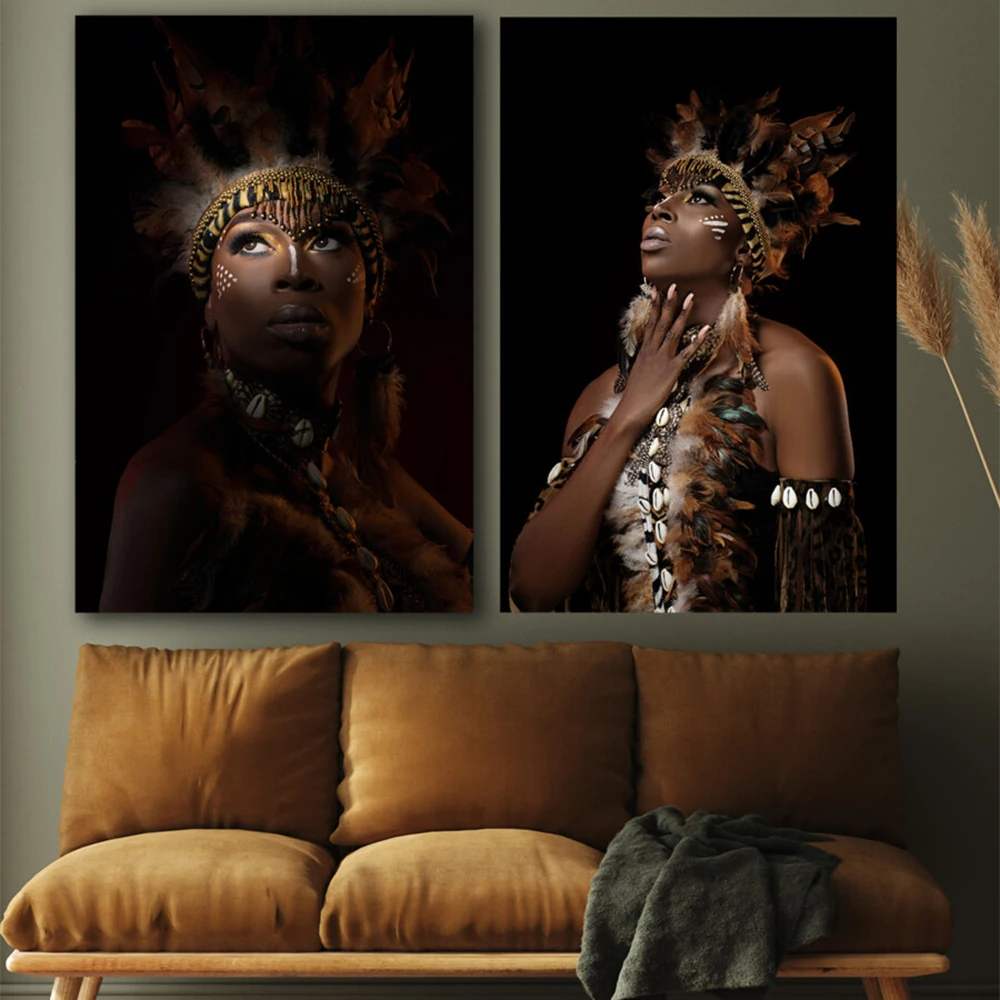 Холст без рамки плакаты и принты индийские женщины настенная живопись перо