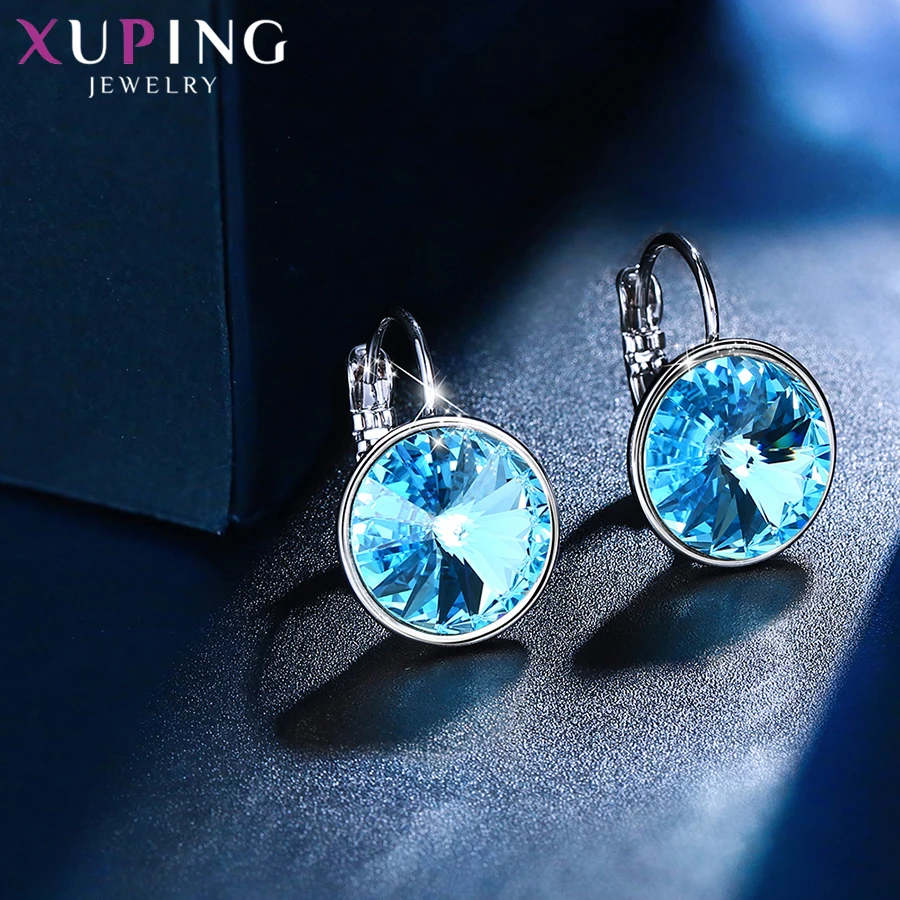 Xuping стильные элегантные блестящие серьги-кольца с кристаллами от Swarovski Подарок на годовщину для женщин девочек M99-20641