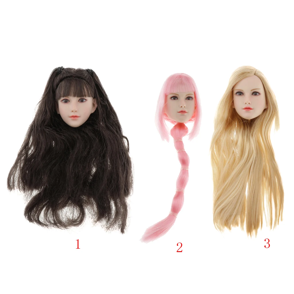

1/6 Scale Female Figure Head Sculpt, Lady Doll Head for 12 inch Action Figure , YMT011