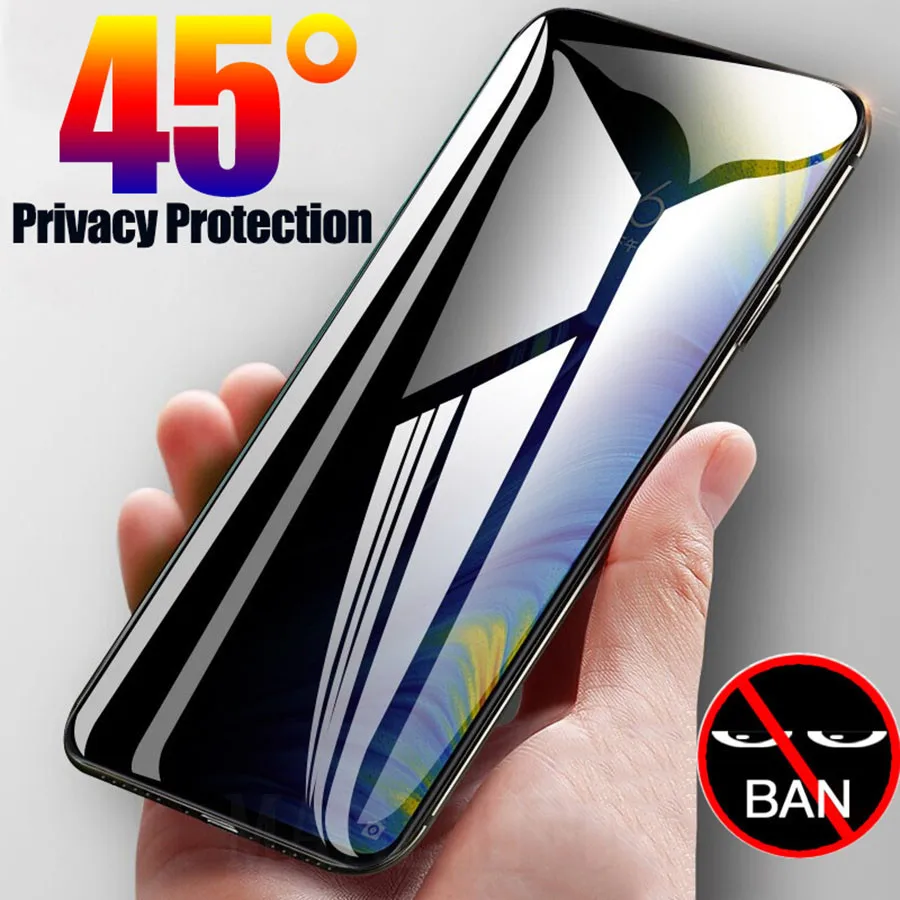 

9D Full Curved Anti Spy Tempered Glass for Xiaomi Mi Note 10 9T CC9 Pro 9 Lite Privacy Screen Protector Redmi Note 9S 6 7 8 Pro