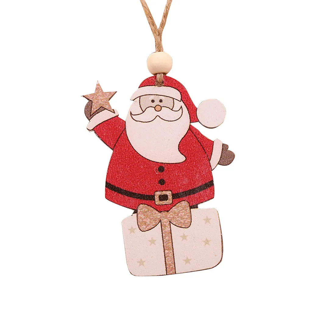 2 шт. деревянная подвесная Рождественская Фигурка Санта Снеговик Декор
