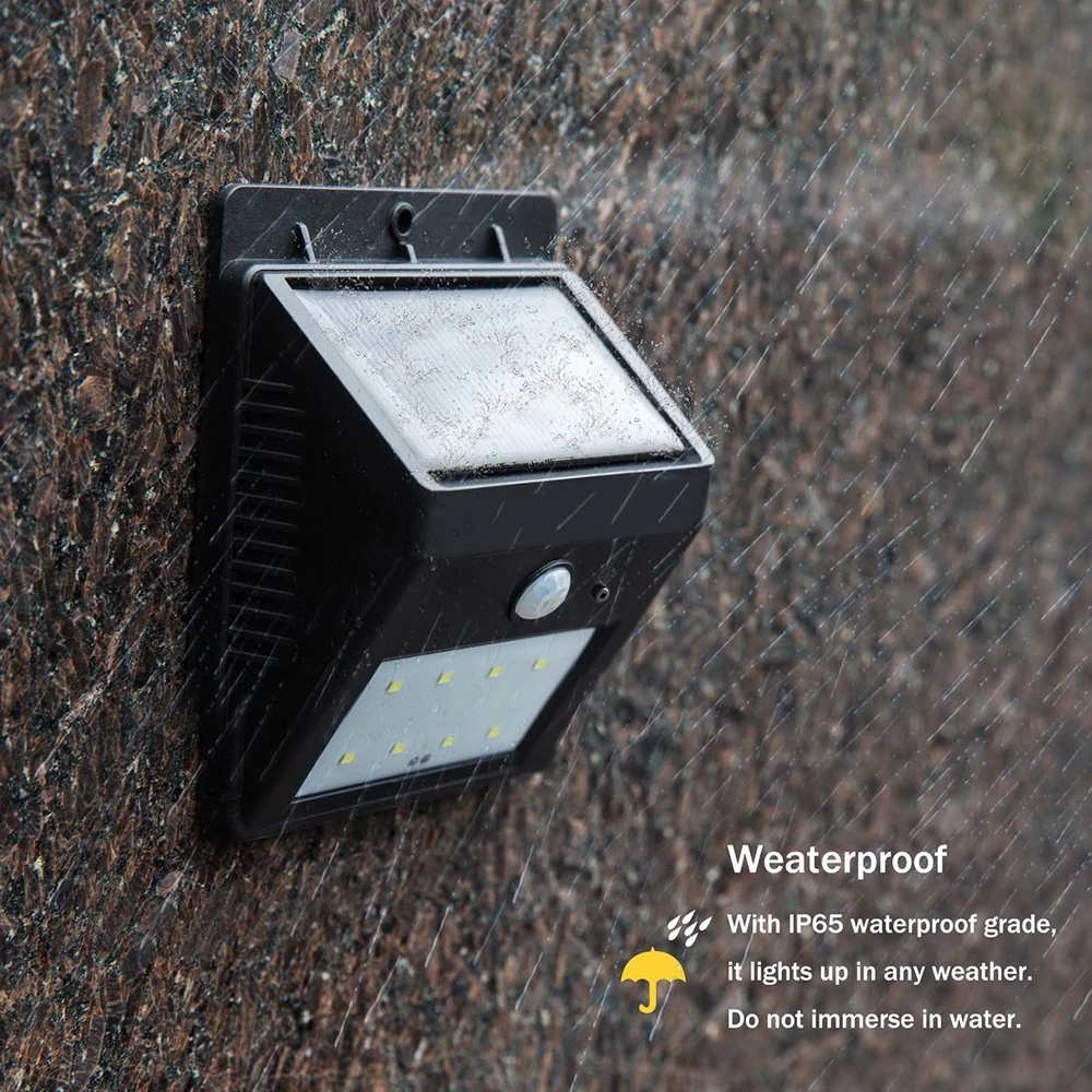 4W 20 Chips Solar wall lamp IP65 Led Light Sensor automatically Camp Night Garden road light waterproof outdoor Bulb Motion Lamp | Освещение