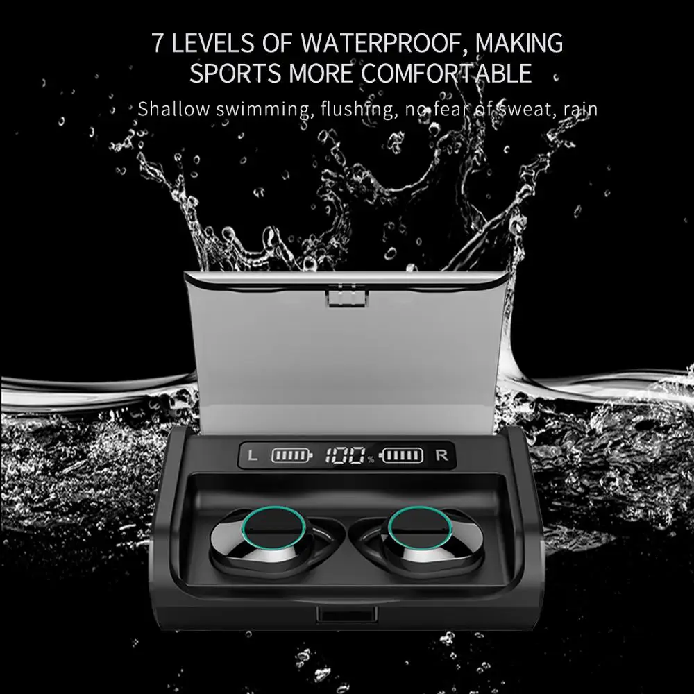 Pesenска TWS Bluetooth наушники IPX7 в комплекте водонепроницаемые Hi Fi Беспроводные с