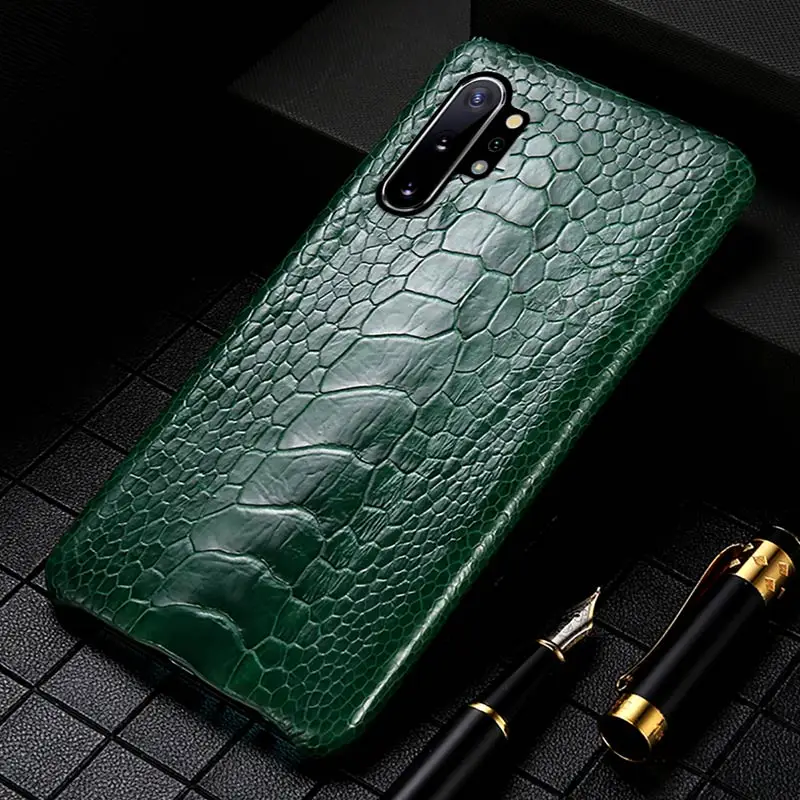 

LANGSIDI ostrich Leather phone case For samsung Galaxy note 10 plus S10 lite s8 s7 edge s9 Original luxury genuine leather cover