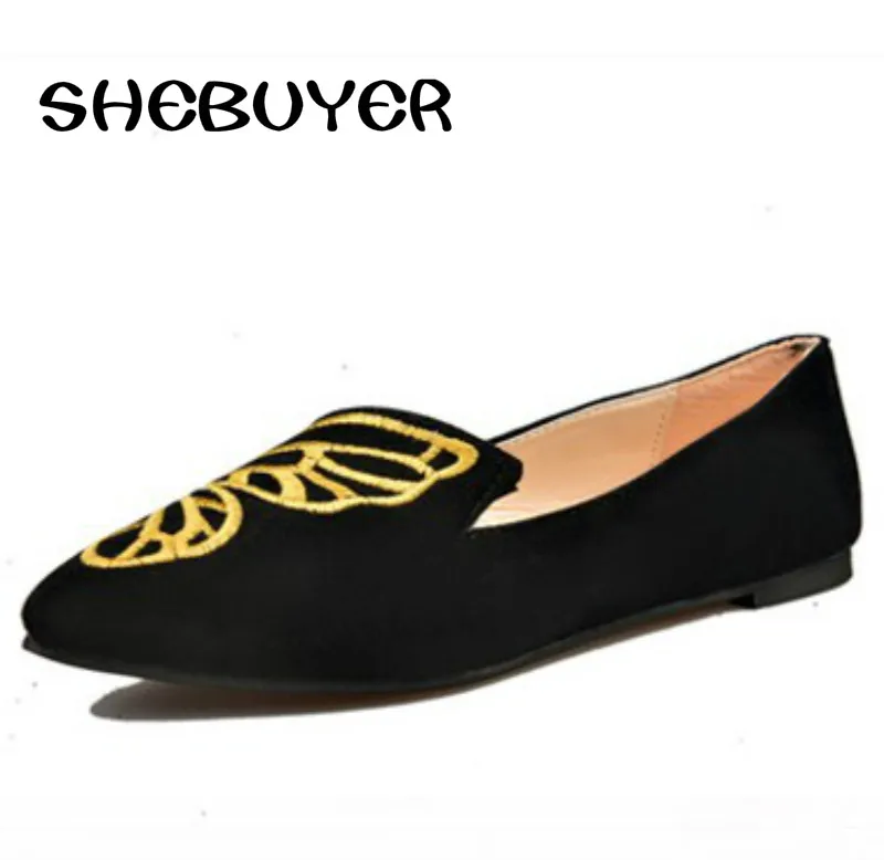 Осенние туфли с бабочками Женские туфли-оксфорды на плоской подошве лоферы без