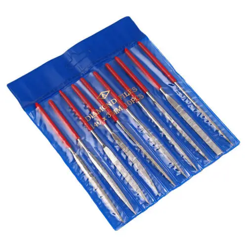 

10 Pieces 3X140mm Diamond Mini Needle File Set Handy Tools for Ceramic Glass Gem Stone Hobbies and Crafts