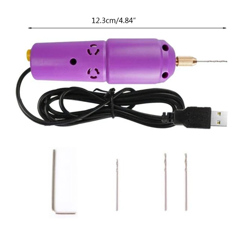 

Маленькая электрическая мини-дрель, портативные маленькие USB-дрели, ручная микро-USB дрель с 3 битами и L-образными контактами, постоянный ток 5...