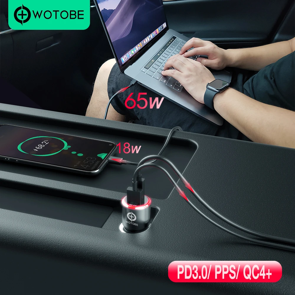 83 Вт автомобильное зарядное устройство 1 порт USB C PPS/PD 65 Вт/45 Вт/30 Вт/18 QC3.0/AFC для