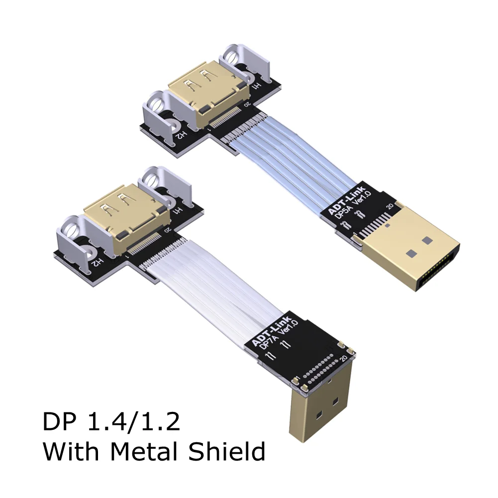 Displayport с видом от первого лица С ПЛОСКИМ КАБЕЛЕМ DP крышкой вверх/вниз скошенная