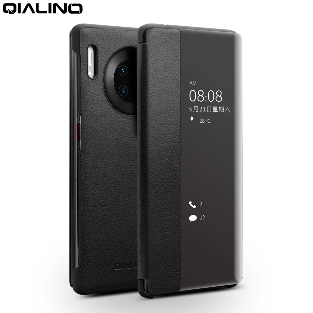 

Модный флип-чехол Qialino из натуральной кожи для Huawei Mate 30, ультралегкий чехол для телефона с умным обзором для Huawei Mate 30 Pro
