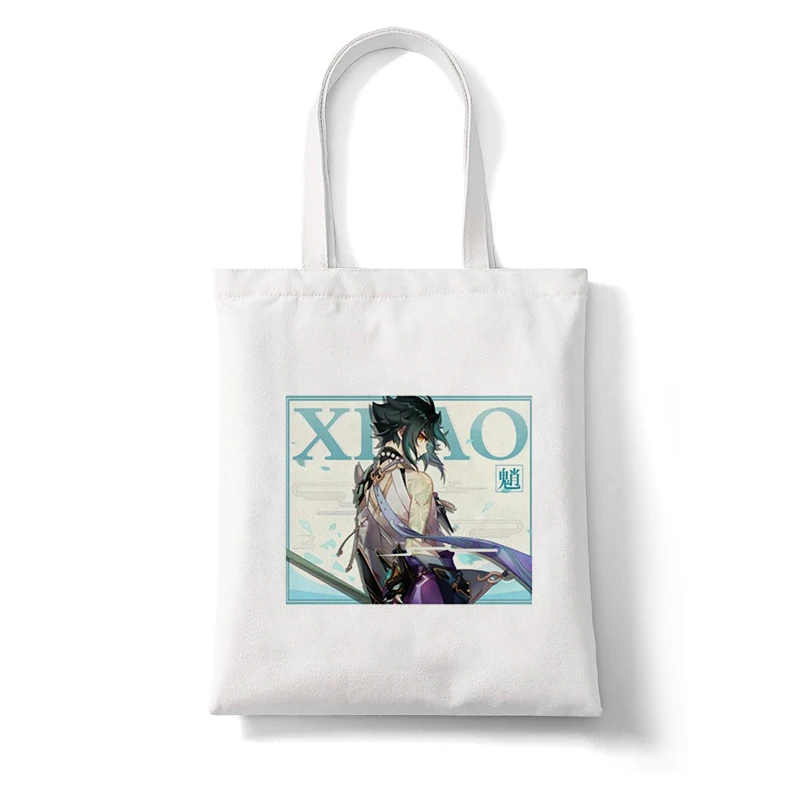 

Hot Game Genshin Impact XIAO Canvas Anime Bag Harajuku Tote Bag Shopper Large Capacity Women Bag Casual Shoulder Bag Handbag