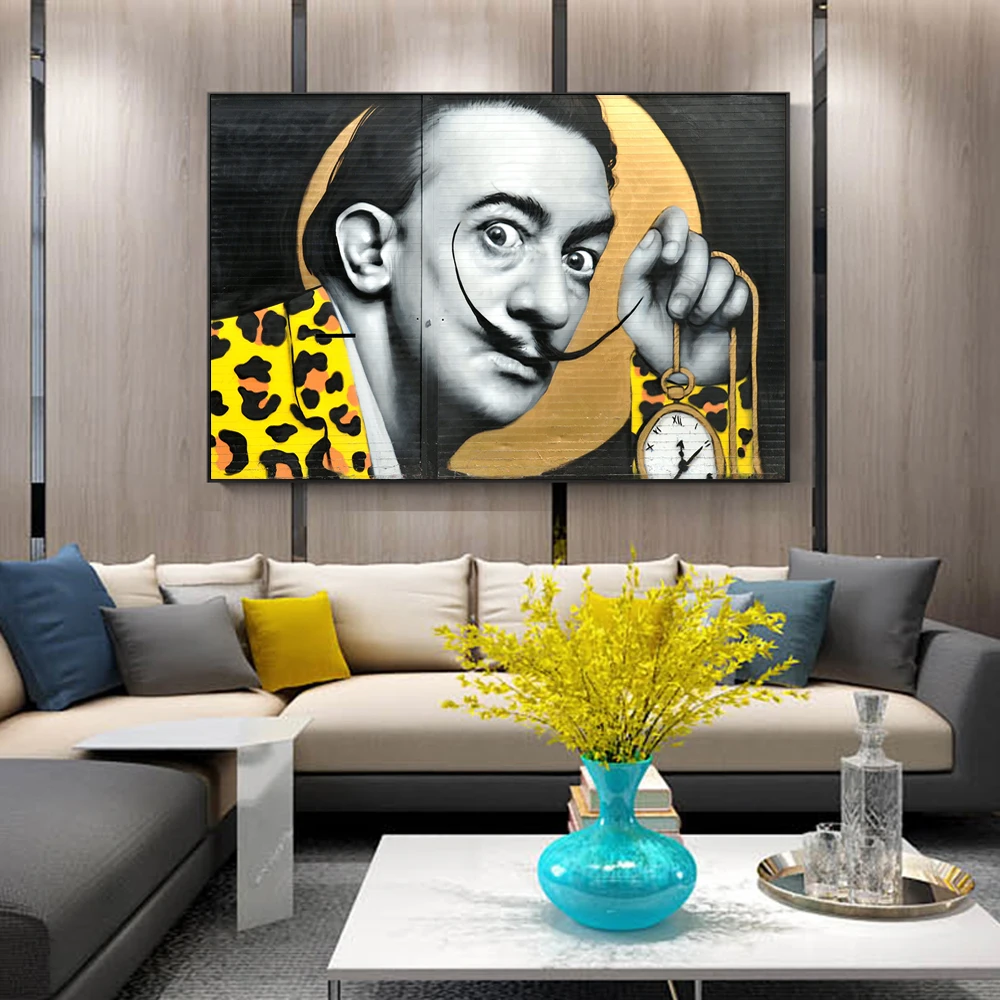 Граффити Сальвадора Дали искусство на холсте картины для улицы домашний