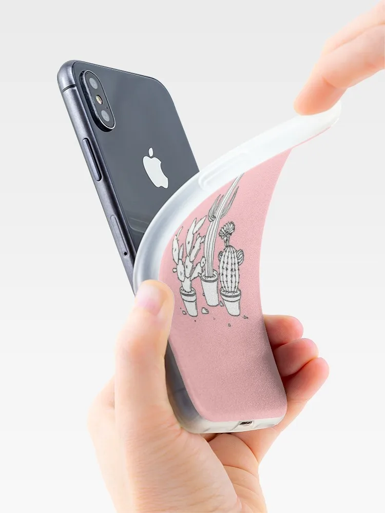 Cactus Doodle for iPhone 11 X XS Max XR Cute Cat Tom Cover iphone 8 7 6 6S Plus Soft Silicone Clear | Мобильные телефоны и