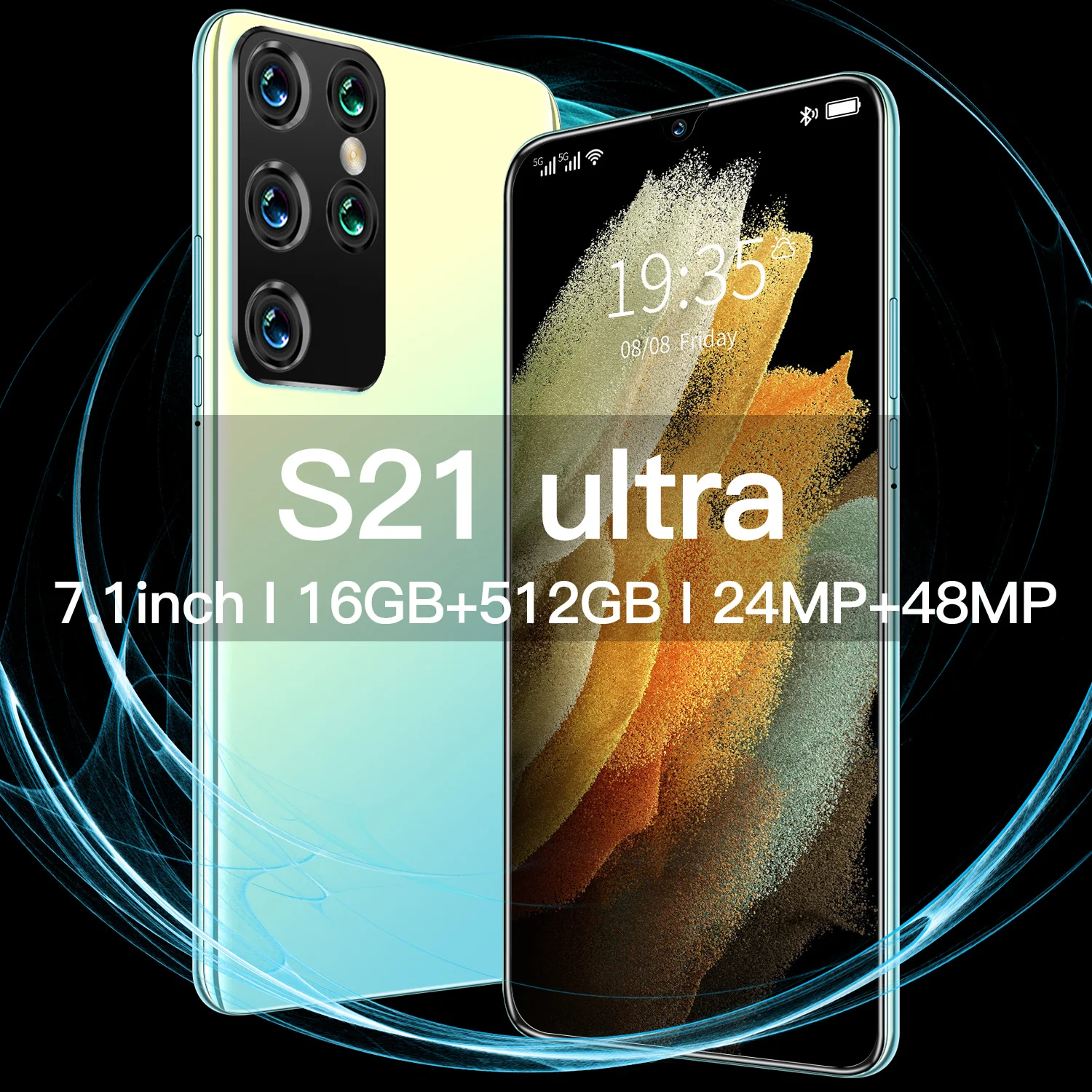 

Hot Sale S21 Ultra 16GB RAM 512GB ROM Dual SIM+Micro SD Face Unlock 5G LTE Bands 6800mAh 10 Core 7.1 Inch Smart Phone MTK6595
