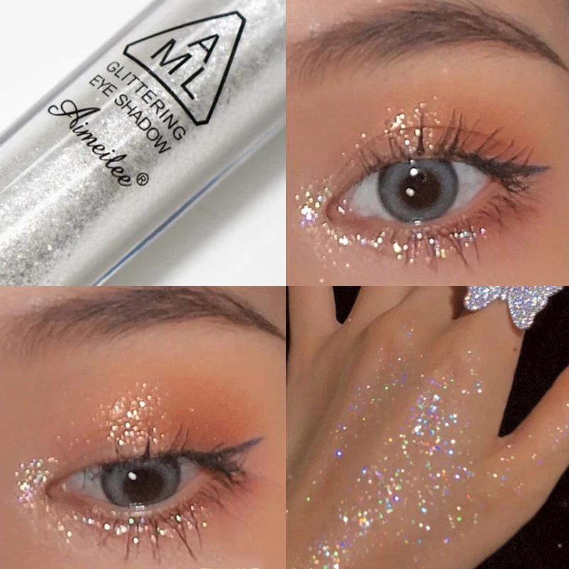 

1pcs Pearlescent Shiny Eyeshadow Waterproof Long Lasting Diamond Glitter Liquid Eye Shadow Makeup Highlighter Pigment Cosmetics