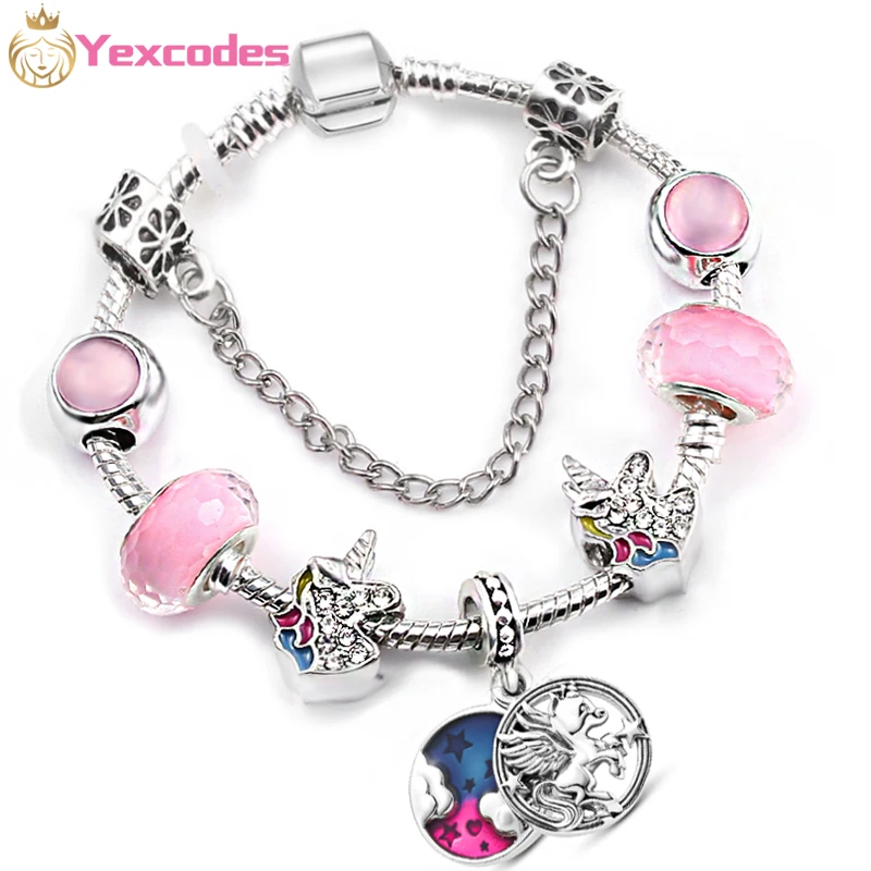 

Direct Silver Color Auspicious Cloud Unicorn Pendant Female Bracelet Diy Crystal Beads Fine Bracelet Women Bracelet Jewelry