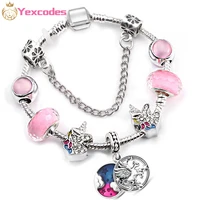 direct silver color auspicious cloud unicorn pendant female bracelet diy crystal beads fine bracelet women bracelet jewelry