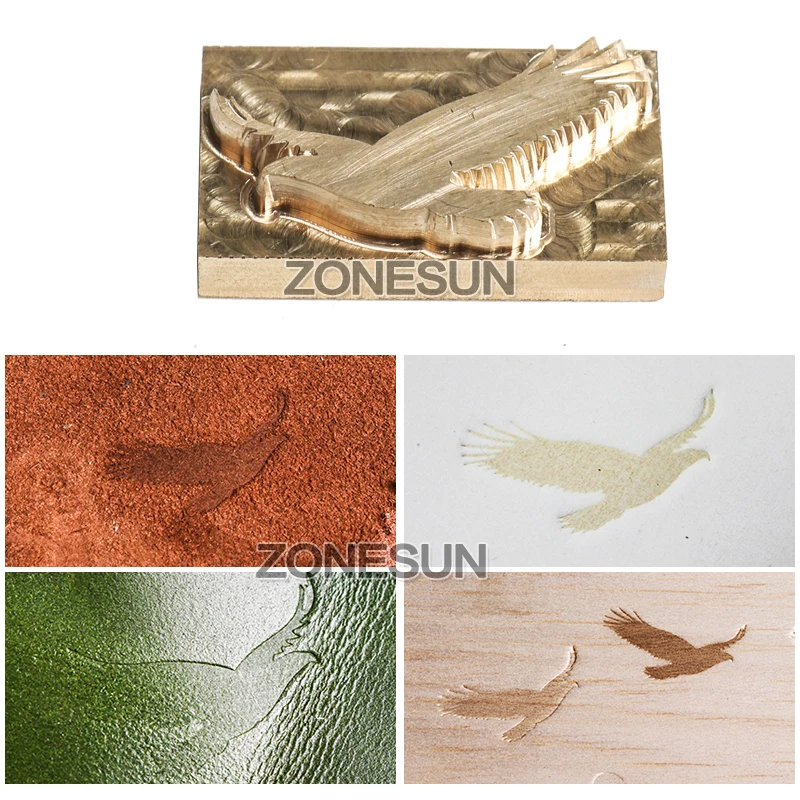 ZONESUN brass leather stamps Logo Carving Tools Embossing Seal Hot Branding Personalized Mold Heating on wood custom iron cliche images - 6