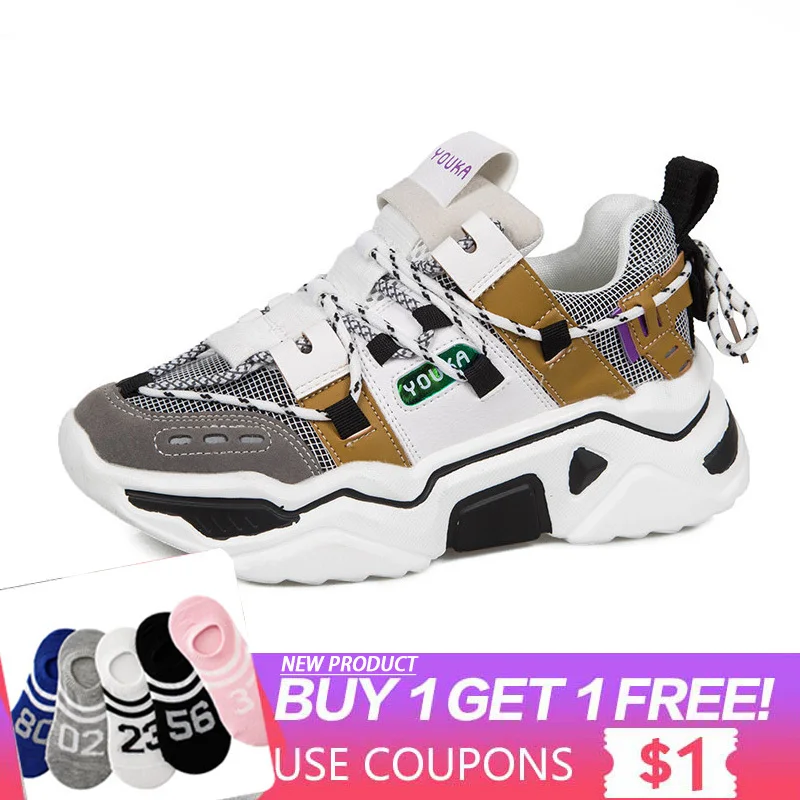 Женские массивные кроссовки на платформе 5 см повседневная обувь из