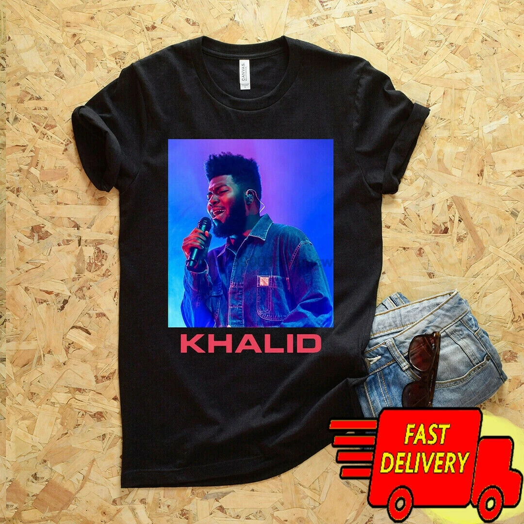 Khalid Free Spirit Tour Unisex Футболка черного цвета размер S 3XL|Мужские футболки| |