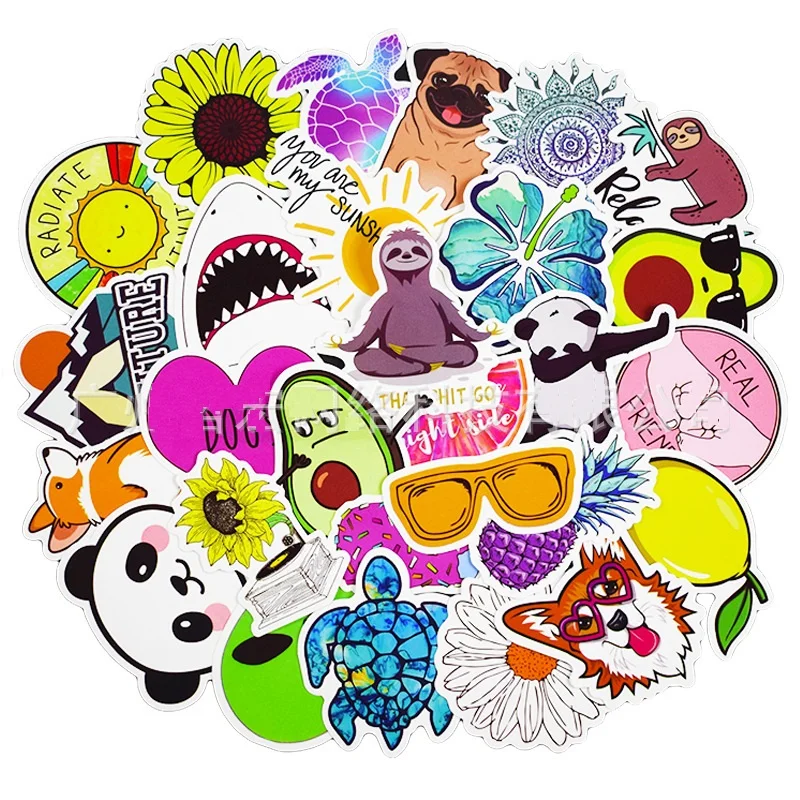 50 шт. милые наклейки идеально подходят для бутылок воды гидро колба ноутбук