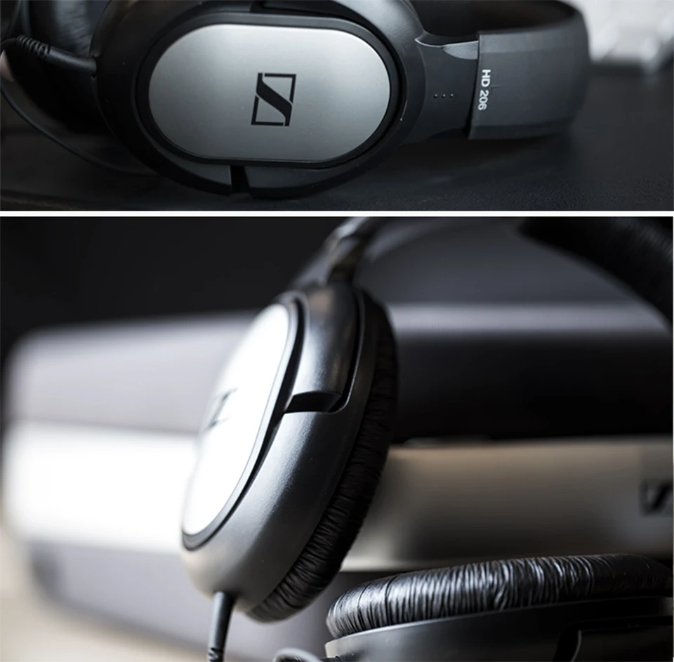 Проводные стереонаушники Sennheiser HD 206 черные высококачественные спортивные -