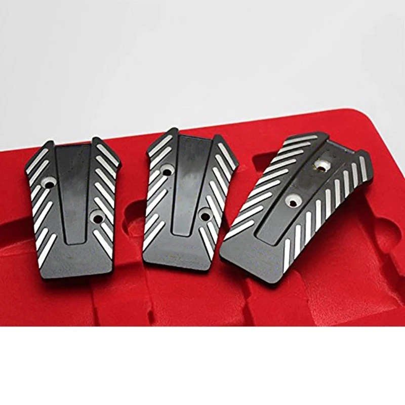 

3Pcs Universal Manual Transmission Car Sport Pedals Brake Accelerator Pad Aluminum Non-Slip Pedal Footrest Covers