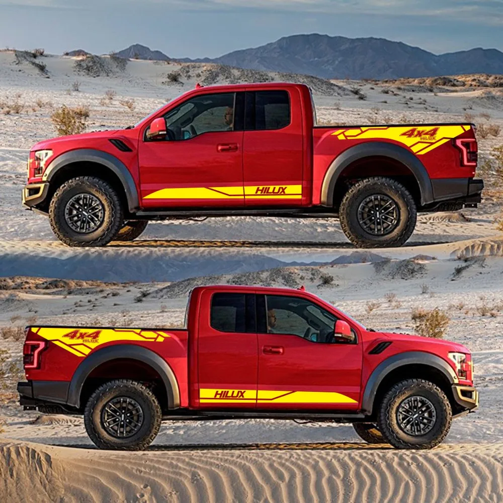 Внедорожные гоночные полосатые автомобильные наклейки для Toyota Hilux Revo Vigo авто