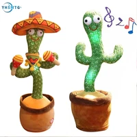 dancing cactus speak electronic plush toy twisting singing dancer talking novelty funny music luminescent teen room decor gifts