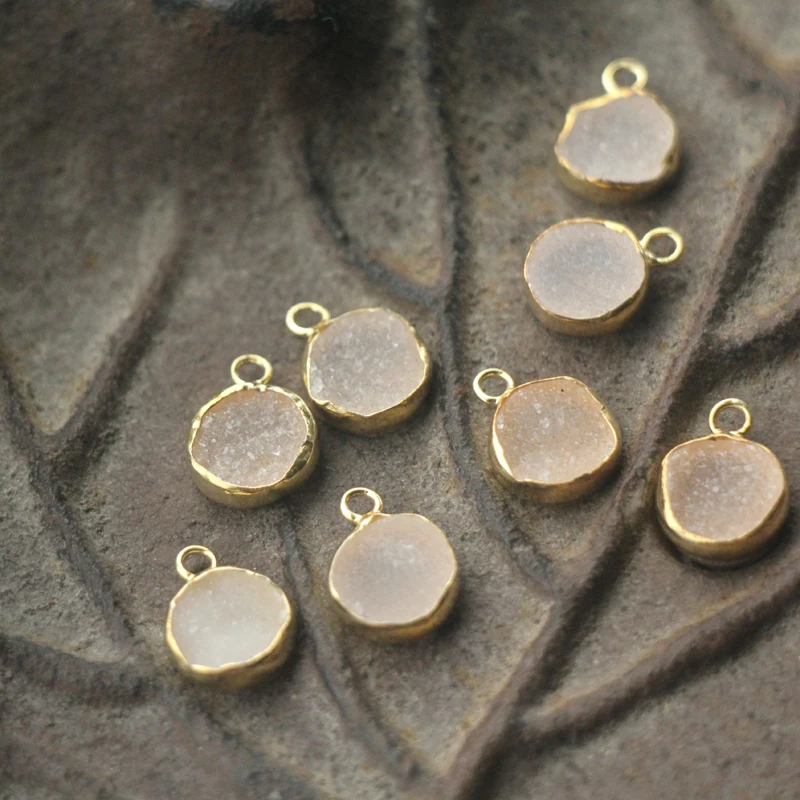 1 шт. 925 пробы Vermail серебро Титан Серебристые друзы монеты Форма цельнокроеное