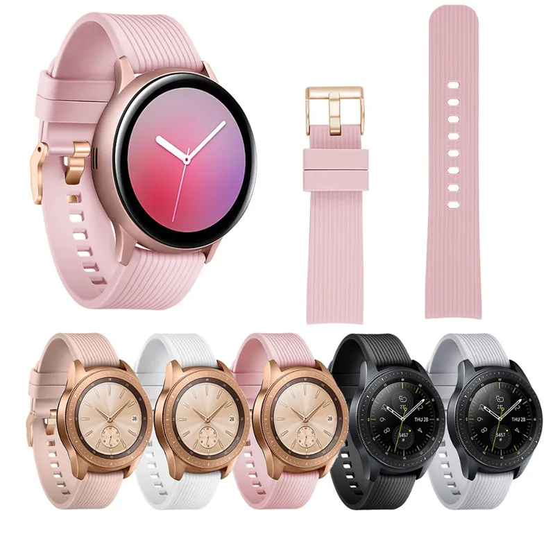 Ремешок для часов 20 мм Samsung Galaxy Watch Active 2 40 44 силиконовый ремешок 42 женские