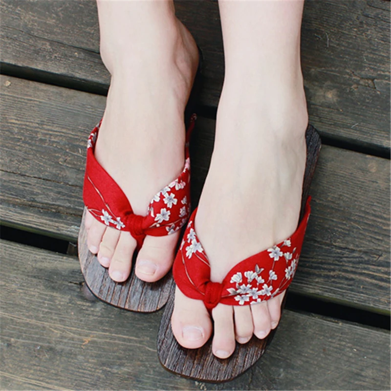 Женские сабо в японском стиле аниме тапки кимоно для косплея пляжная обувь Geta