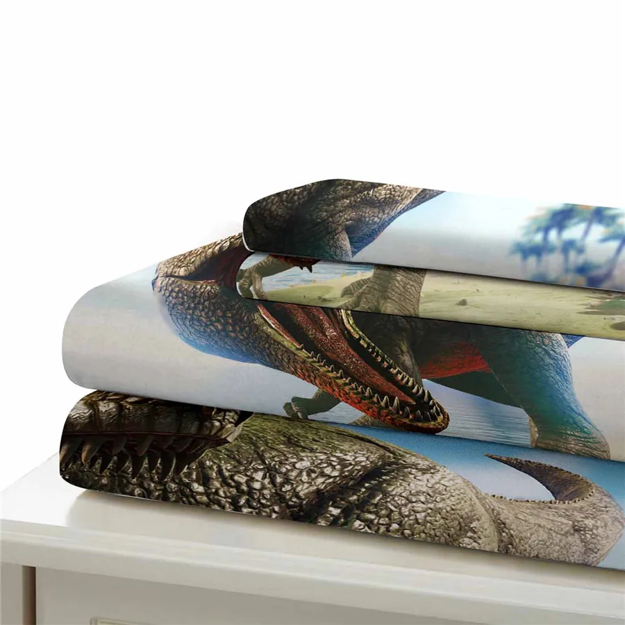 Комплект постельного белья HELENGILI 3D с принтом динозавра в парке Юрского периода