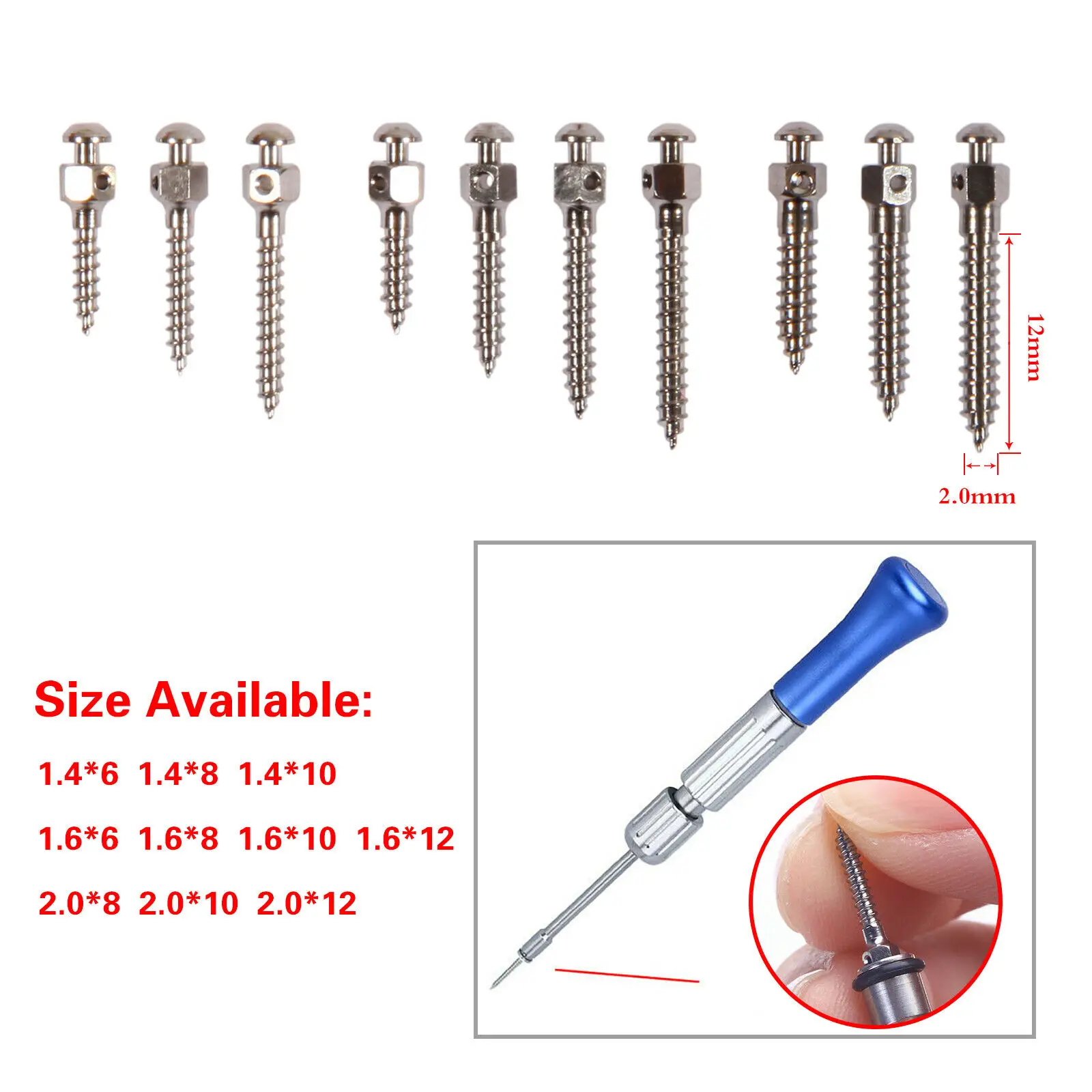 

10pc Dental Orthodontic Micro Implants Mini Screw Screws Self-Taping handle