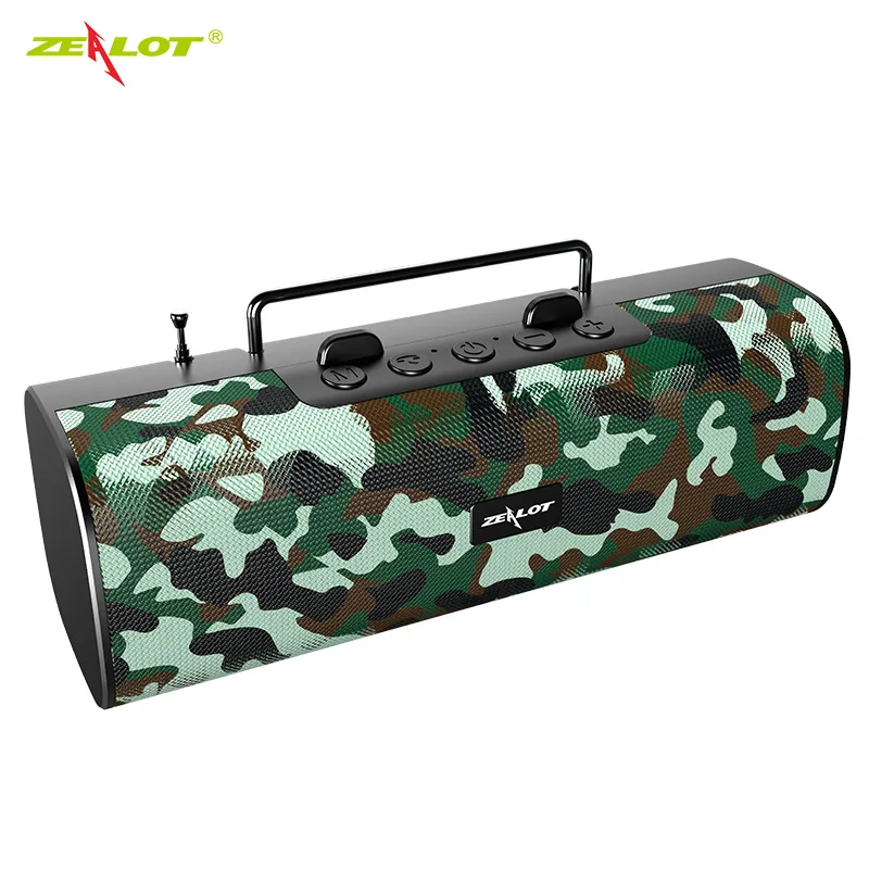 Zealot S40 портативный Bluetooth динамик с fm радио беспроводной уличный бас сабвуфер AUX USB