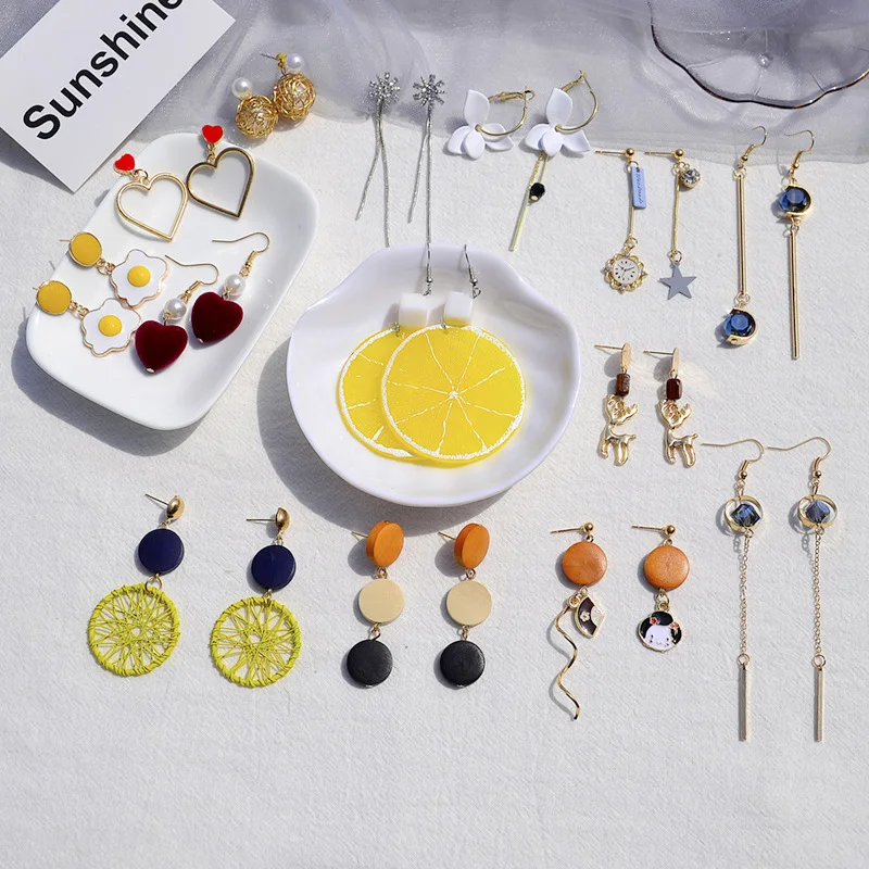 Разнообразная коллекция корейские трендовые простые серьги Стразы с жемчугом