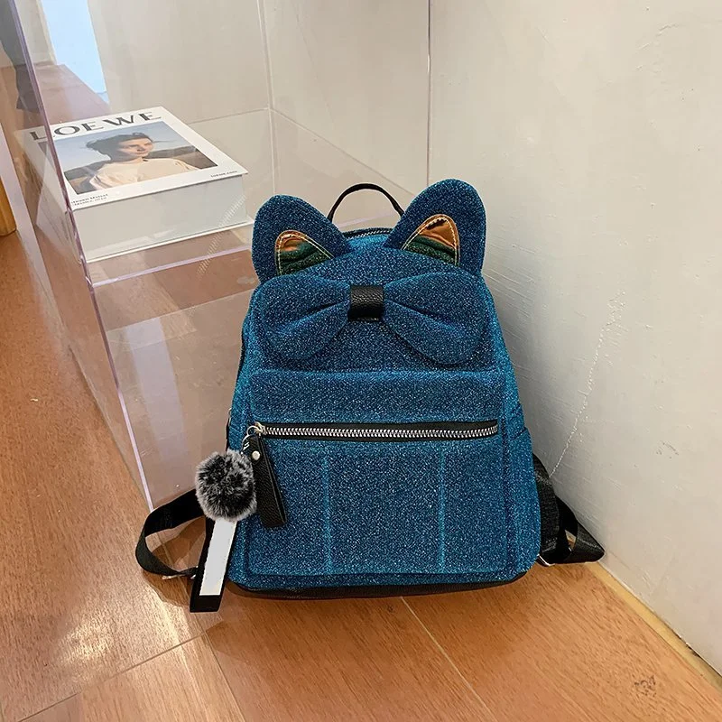 

Bowknot School Bags For Teenage Girls Child Book Bags Cattoon Cute Backpack 2020 New Cat Leisure Bag Animal Shape Mother Package