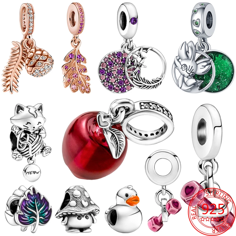 New S925 Sterling Silver Beads Married Couple Dangle Charms fit Original Pandora 3mm Bracelets Women DIY Fashion Jewelry gift | Украшения и