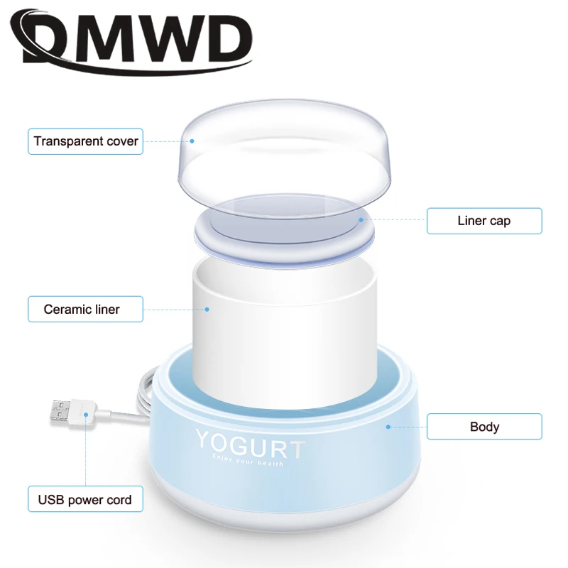 DMWD автоматический йогурт электрический USB кислый фруктовый молочный Шейк делая