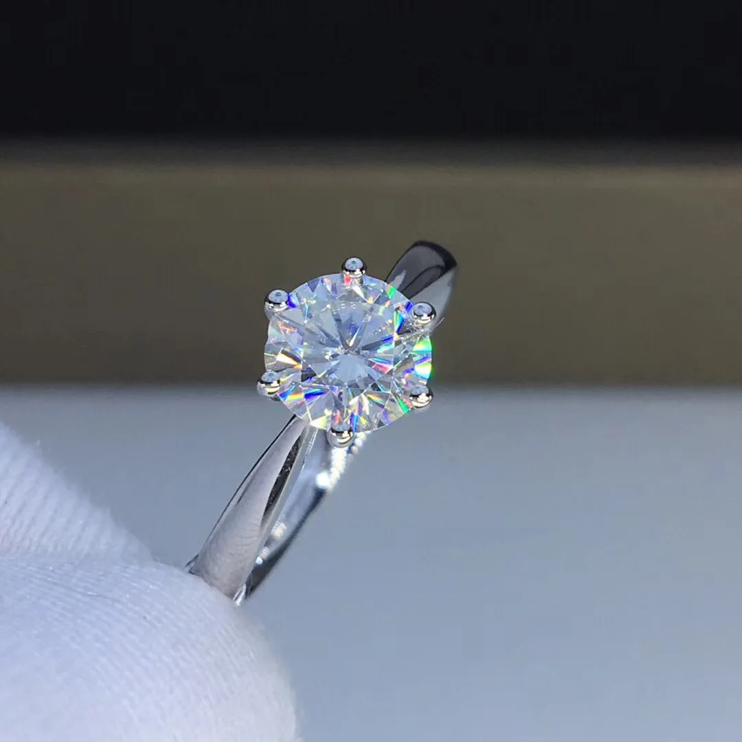 Аладдин, 18 карат, белое золото, 1ct, Mossinate Halo, бриллиантовое обручальное кольцо, обручальное кольцо, юбилейное кольцо с алмазным мостом