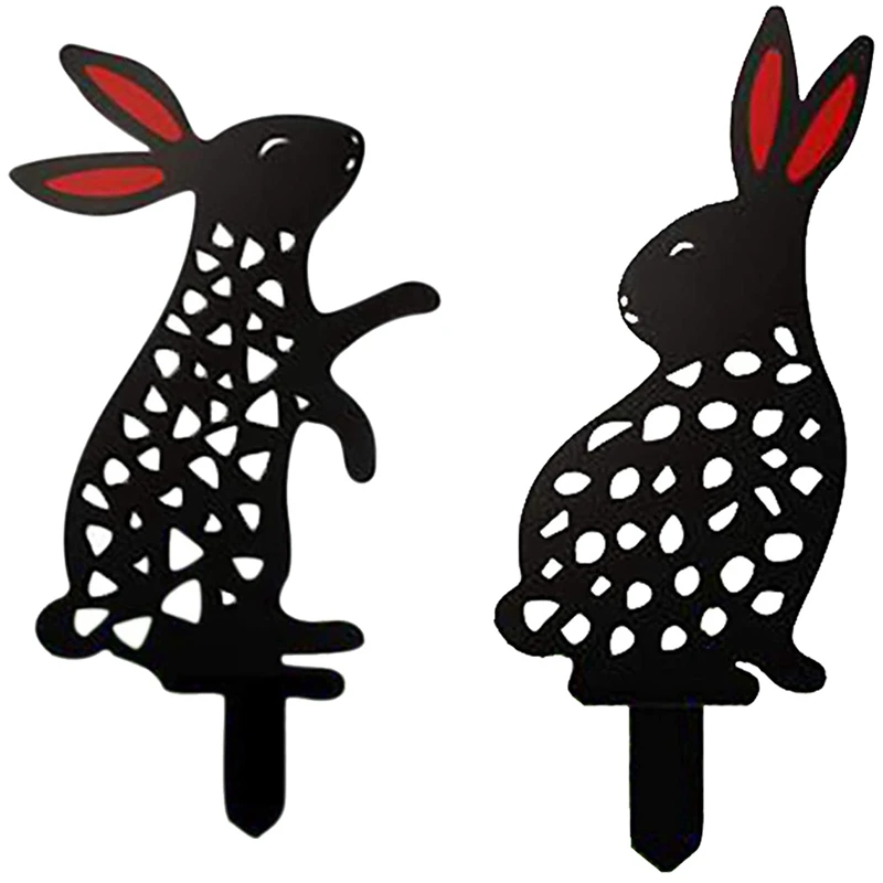 

2 шт. Пасхальный кролик двор искусство, Открытый Сад Двор Газон Декор подарок, земли посадки реквизит орнамент-B & A