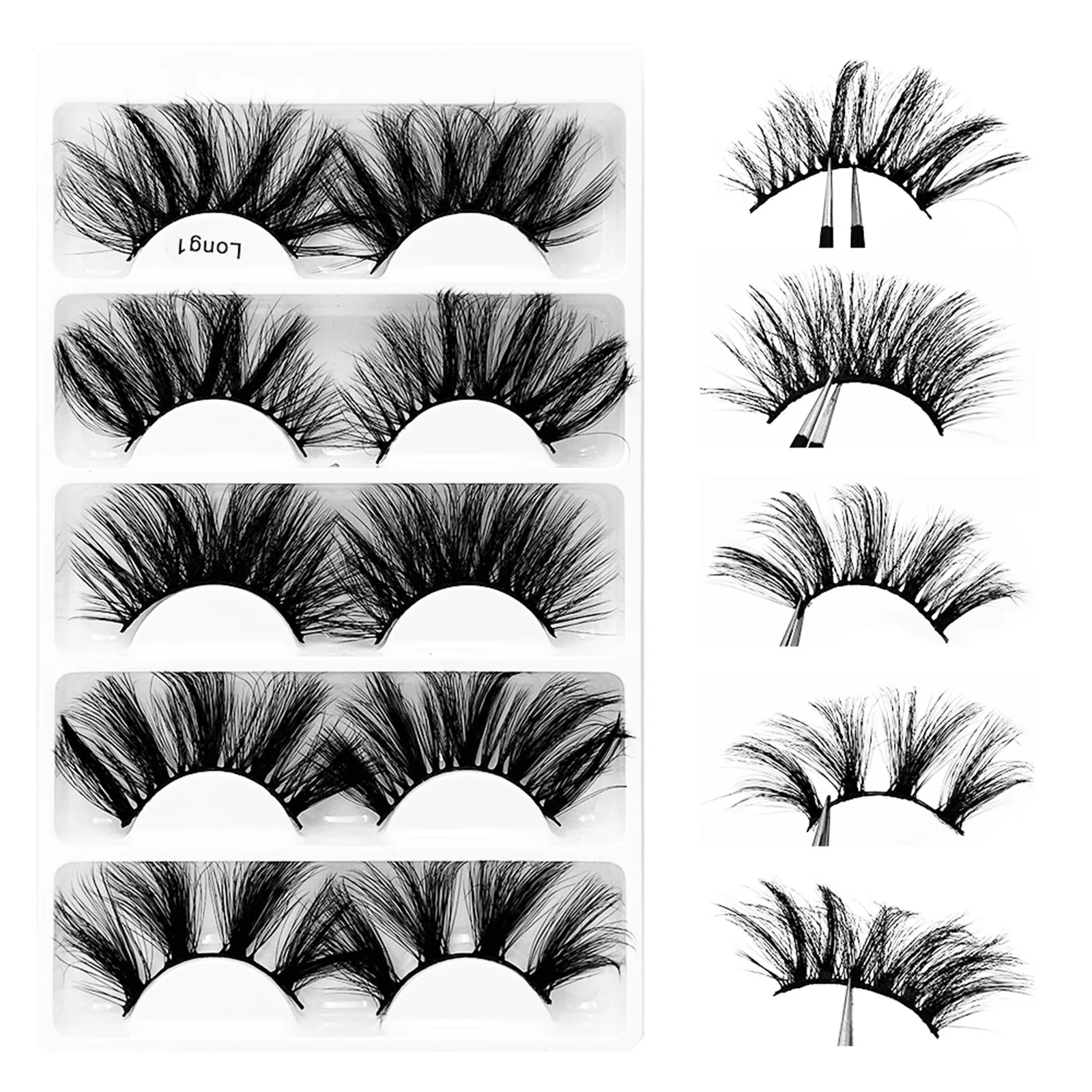 

Mink Lashes False Eyelashes Siberian Round Long Thick Reusable Handmade Natural Non-Irritating Waterproof Makeup Beauty