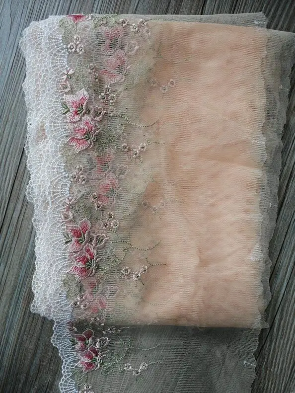 2 ярдов/партия 20 см Ширина оранжевый Красивая вышивка тканей Venise кружевная