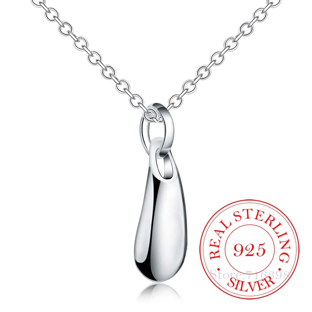 

2020 Vintage Bijoux Luxury Water-Drop Charm Statement Pendant Necklace for Women 925 Sterling Silver Fine Jewelry Accessories