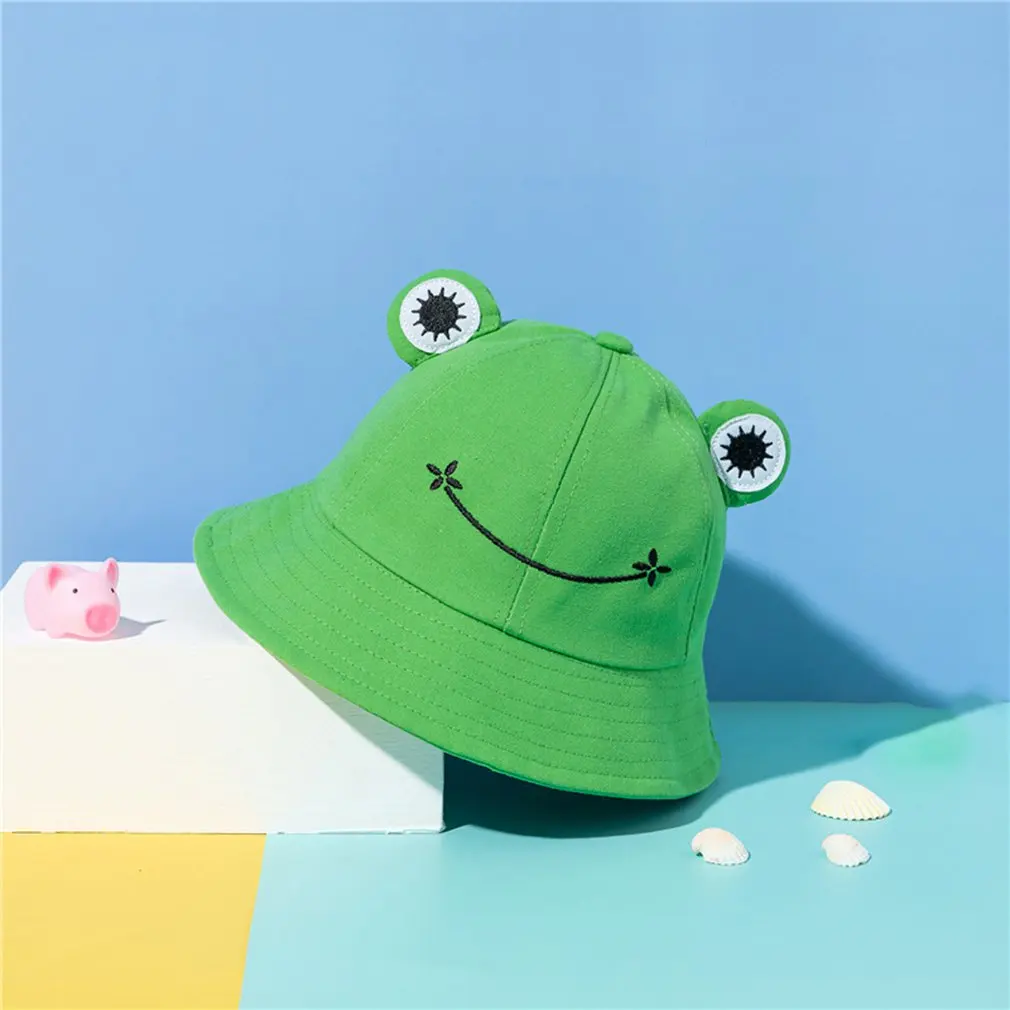 

Summer Sunscreen Fisherman Cap Beach Caps Outdoor Fishing Sun Hat Headwear Foldable Cute Frog Bucket Hat