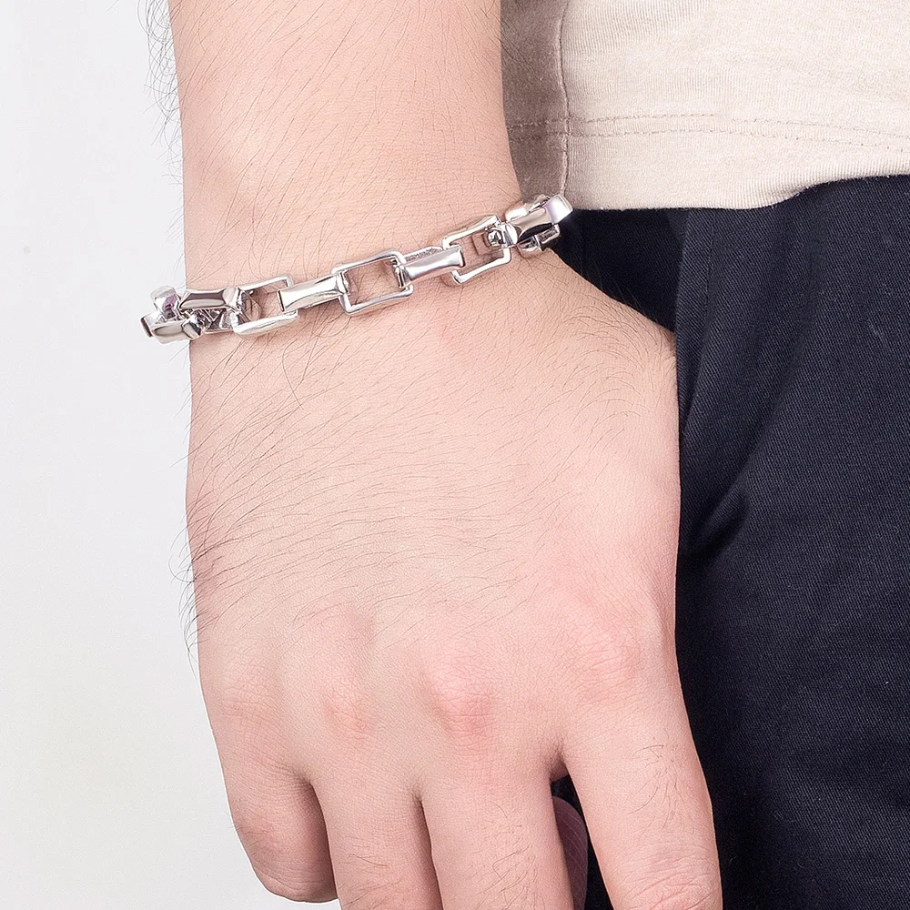 Мужской браслет из серебра 925 пробы в стиле панк|bracelet silver sterling 925|silver 925jewelry men bracelets